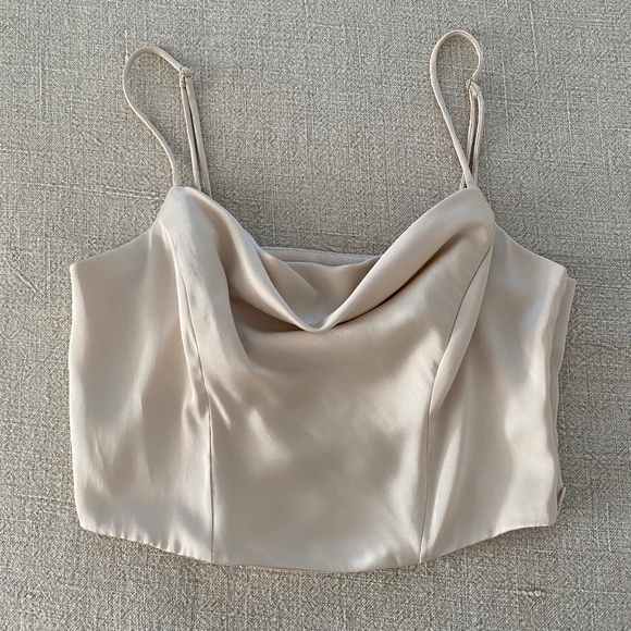 H&M Satin cropped corset in Ivory - size M - Picture 4 of 10